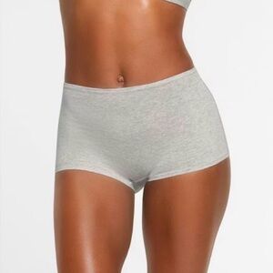 SKIMS Cotton Jersey Boyshort in Heather Gray